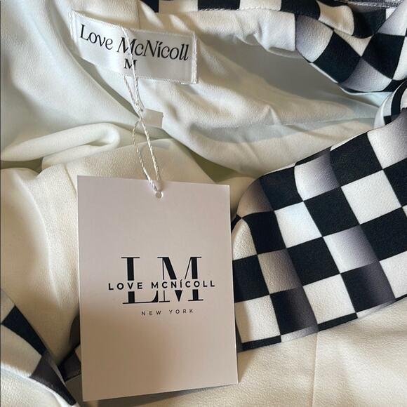 Love McNicoll Celine Chess Black and White Checkered Blazer Size Medium - Picture 11 of 12